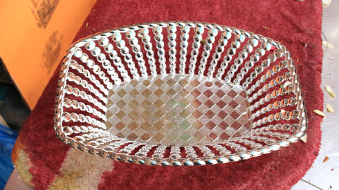 Fancy Silver Color Rectangular Tray - 300gms