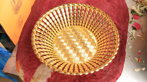 Gold Color Round Tray - 300gms