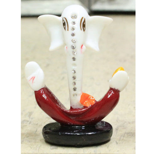 Ganesh Trunk Red,Polystone