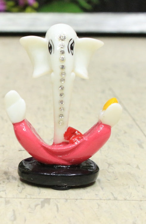 Ganesh Trunk Pink,Poly Stone