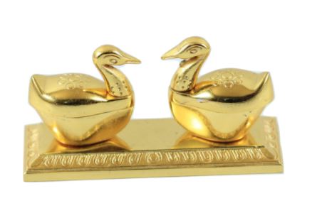 Golden Metal Love Bird Duck Pair