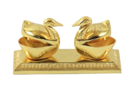 Golden Metal Love Bird Duck Pair