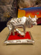 White Metal Kamadhenu Cow And Calf Showpiece