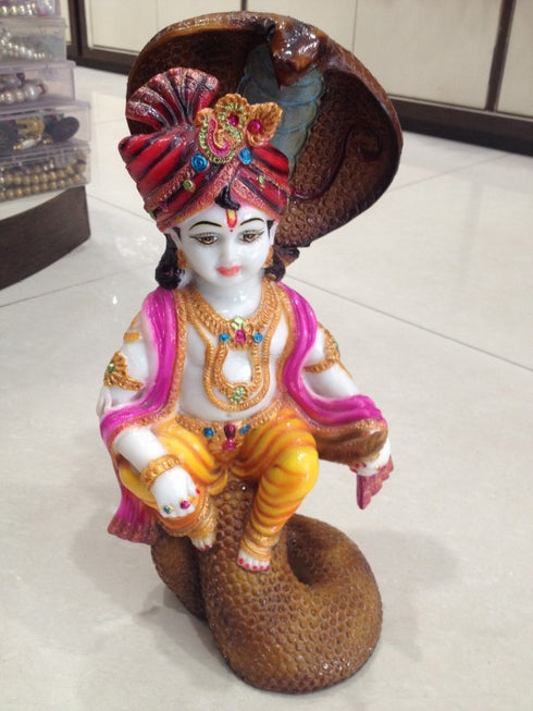 Poly Stone Sri Krishna With Snake
