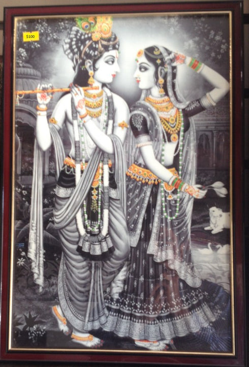 Radium Radha Krishna Frame With Krishna Holding A Flute