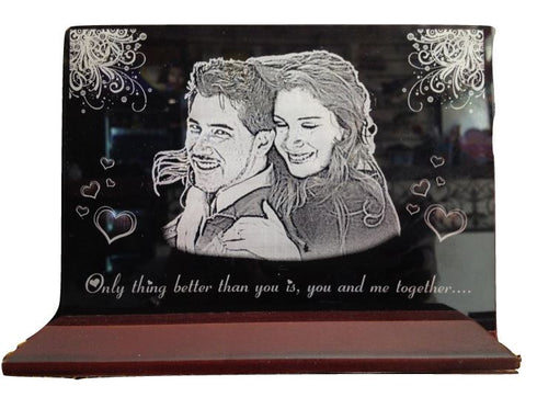 Acrylic Designer Plague With Lights, Quote And Photo