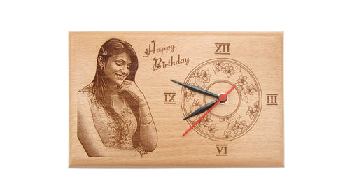 Wooden Plague With Clock, Quote And Photo