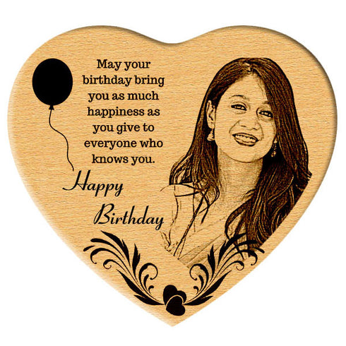 Heart Shaped Wooden Plague With Quote And Photo