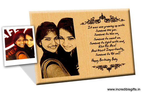 Wooden Medium Sized Plague With Photo And Quote