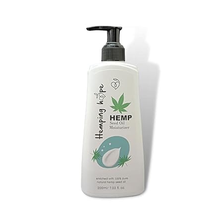 Hemping Hope :Natural Hemp Seed Oil Nourishing Moisturiser For Face Glow & Skin Hydration 200 ml Pump
