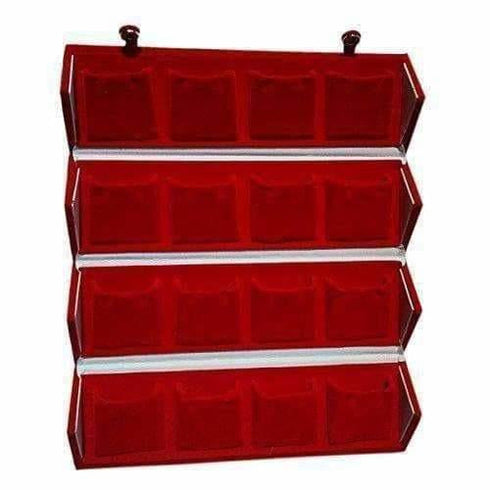 16 Earrings Organizer Velvet Folding Box (Red)