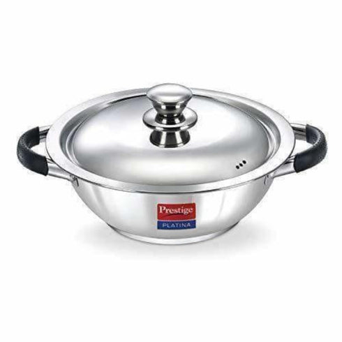 Prestige Platina Induction Base Stainless Steel Kadai Silver