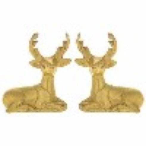 Home Decor Decoration Made of Brass Deer Statue - Set of 2