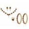Brown Synthetic Coral Combo Set Of Necklace Set, Pair Of Bangles, Ring