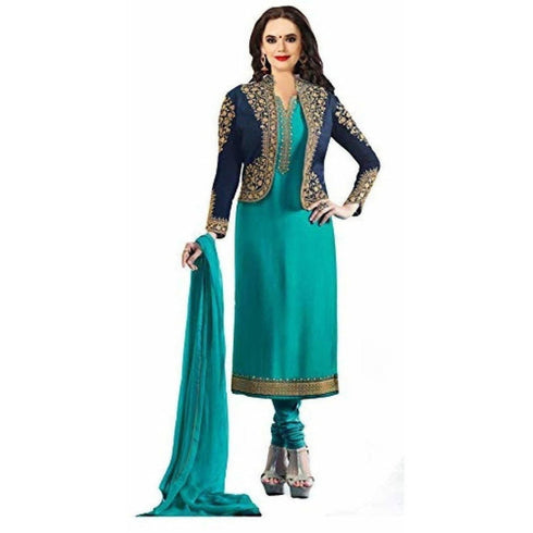 Salwar Suit Material (Turquoise)