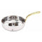 Silver Stainless Steel Fry Pan with Brass Handle