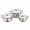 Stainless Steel Cookware Set 3pcs Copper Dish Line Bottom
