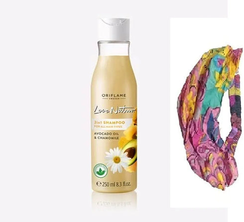 Oriflame Love Nature 2 in 1 Shampoo for All Hair Types | Avocado Oil & Chamomile