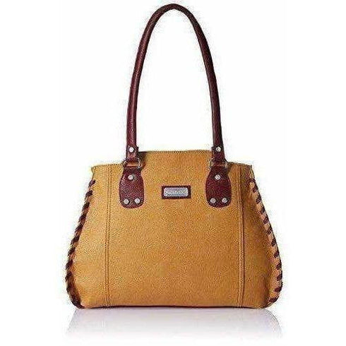 Women's Handbag (Beige And Maroon)