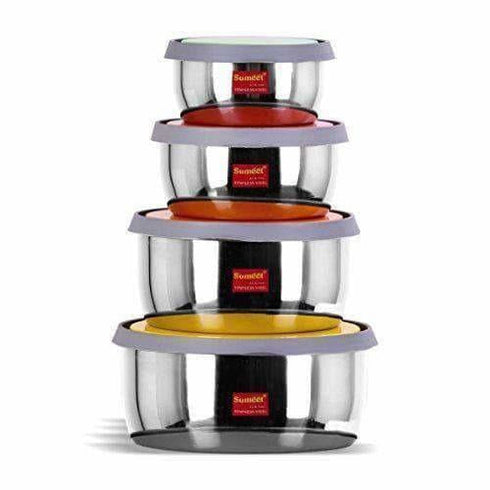 Stainless Steel Food Storage Airtight & Leak Proof - Set of 4 Containers