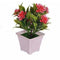 Artificial and Attractive Red Flower Plant with Pot