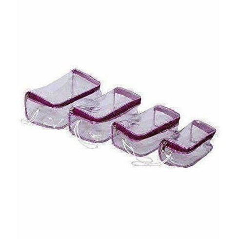 4 Piece Fabric Make up Organizer, Transparent