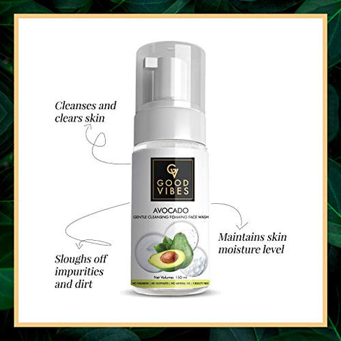 Good Vibes Gentle Cleansing Foaming Face Wash Avocado 150ml
