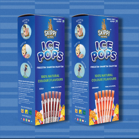 Skippi Ice Pops Cola| Orange Combo Flavor Skippi Natural Ice Pop