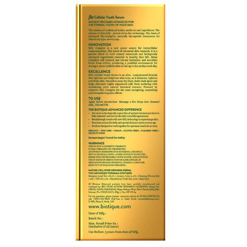 Biotique Advanced Organics Anti-Age BXL Cellular Youth Serum 30ml