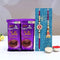 Ethnic Lumba Rakhi Set And Dairy Milk Silk Chocolates