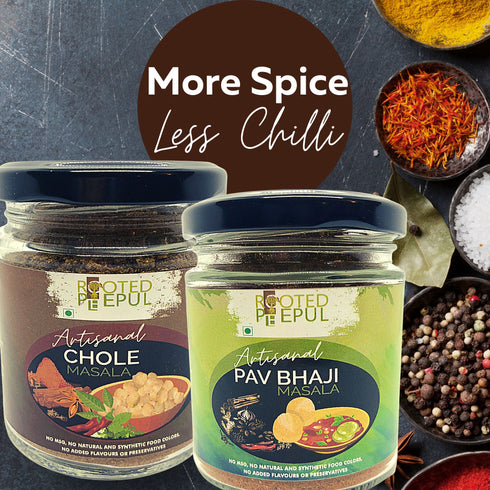 Rooted Peepul Chola Masala, Pav Bhaji Masala Combo 75g