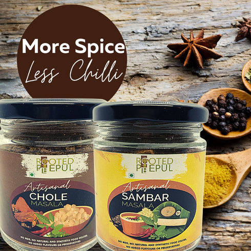 Rooted Peepul Chola Masala, Sambar Masala Combo 75g