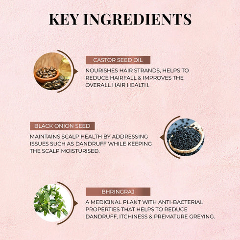 Just Herbs Castor & Black Onion Seed Shampoo 200ml