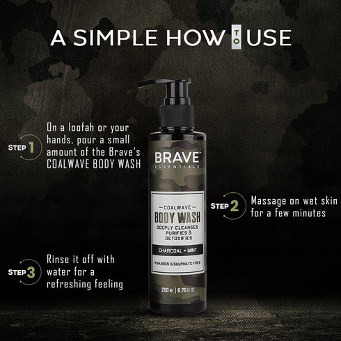 Brave Essentials Coalwave Body Wash 200ml