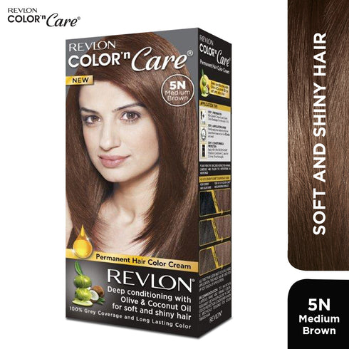 Revlon Color N Care Permanent Hair Color Cream-Medium Brown 5N 100ml