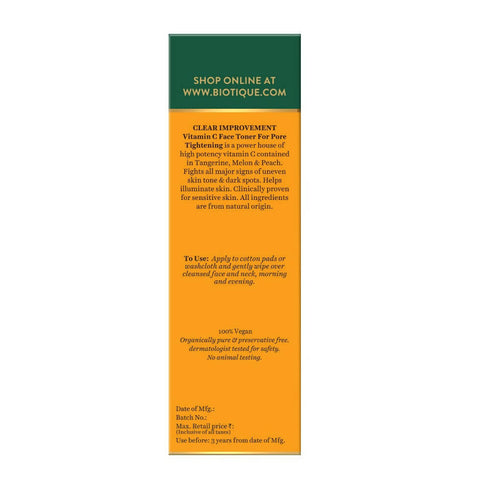 Biotique Advanced Organics Clear Improvement Vitamin C Face Toner 120ml