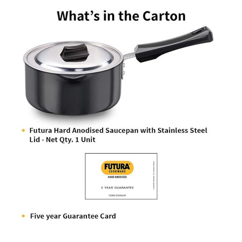 Hawkins Futura Sauce Pan 16 cm Diameter with Lid 1.5 L (AS15S)