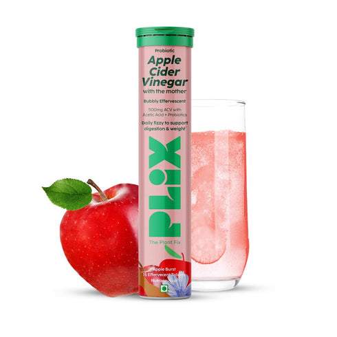 Plix Probiotic + Apple Cider Vinegar Effervescent TabletApple 15 Effervescent Tablet Each