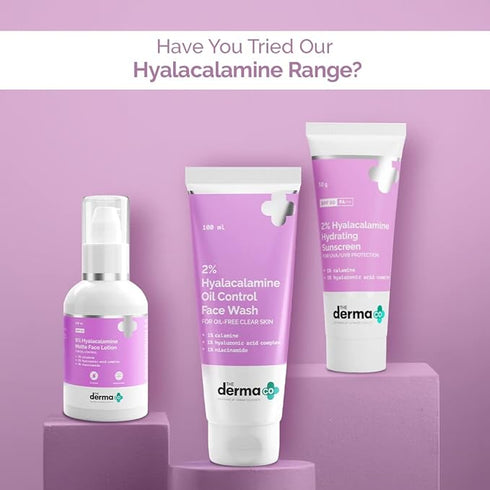 The Derma co 2% Hyalacalamine Hydrating Sunscreen For UVA/UVB Protection with SPF 50 & PA+++