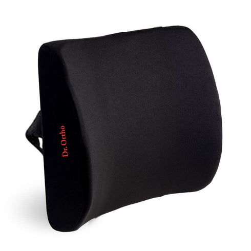 Dr Ortho Orthopaedic Back Support (Backrest), High Density Memory Foam, Universal Size, Black 500gms