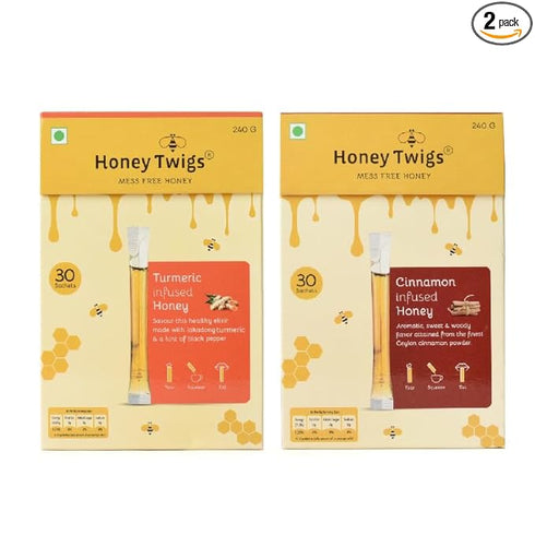 Honey Twigs Natural Honey | Turmeric Honey and Cinnamon Honey