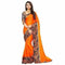 Orange Color - Georgette Saree With Blouse Piece