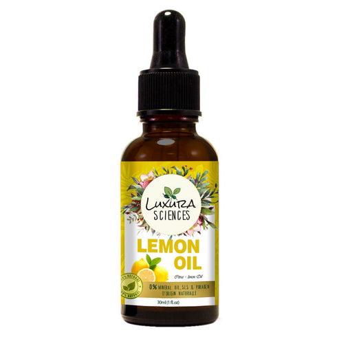 Luxura Sciences Organic Lemon Essential Oil For Skin,Hair and Body (100% PURE & NATURAL - UNDILUTED) Therapeutic Grade -Perfect for Aromatherapy, Relaxation, Skin Therapy & More! 30ML