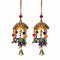 Handicrafts Paradise Umbrella with Elephant Painted and Metal Bell Paper Mache Door Hanging (7.65 cm x 7.65 cm x 22.95 cm, Set of 2)