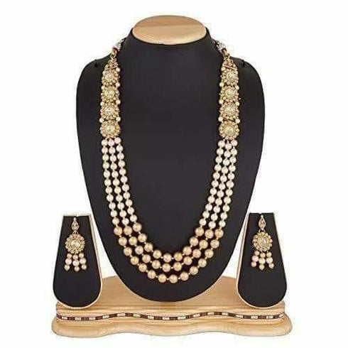 Bridal Jewellery Multi-Strand - Kundan Pearl Necklace Set