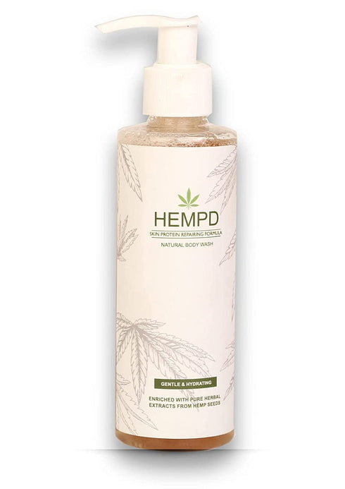 Hempd Natural Body Wash ,Hemp Seed Oil, Green Tea Extracts, VITAMIN A, B and E,,Paraben Free, Organic, Shea Butter and Natural Ingredients 200 ML