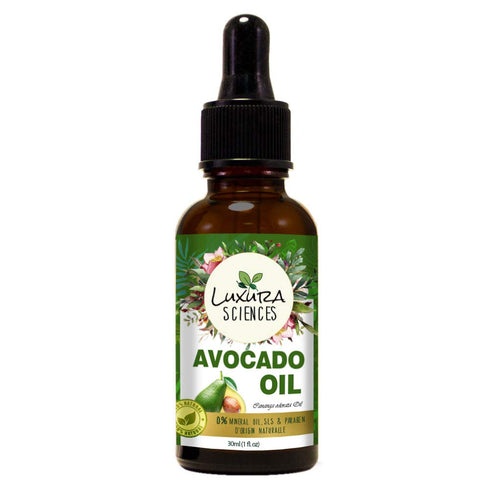 Luxura Sciences Avocado Oil - Deep Tissue Moisturizer for Hair Face & Skin - Rich in Retinol & Vitamin E to Reduce Wrinkles - Supports Skin Rejuvenation & Hair Growth (30 ML)