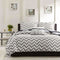 Cotton Double Bedsheet with 2 Pillow Covers - Modern White and Grey