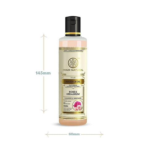 Khadi Herbal Rose & Geranium Massage Oil 210 ml