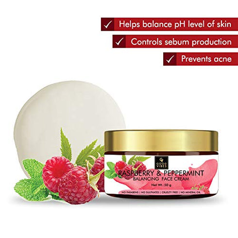 Good Vibes Balancing Face Cream - Raspberry and Peppermint 50g